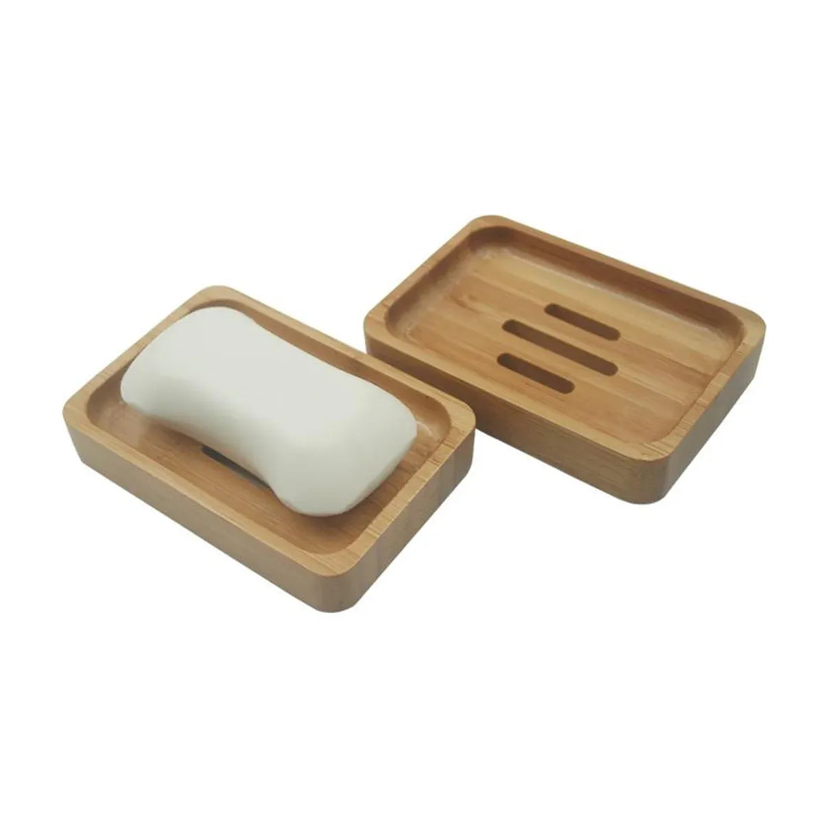 Bamboo Soap Box Single Layer Drainage Waterproof for Bathroom Hotel Toilet Use