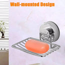Shower Bar Holder Suction Basket Wall Mounted Stainless Steel Bathroom Soap Dish - Double Layer