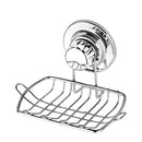Stainless Steel Soap Dish Rack Suction Cup Silver Wall Mounted Bathroom Storage
