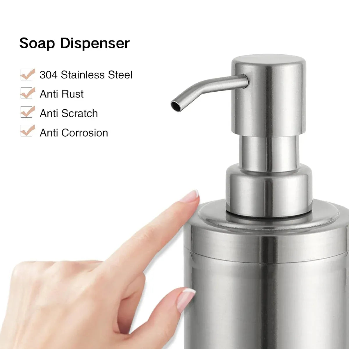 220/320ml Stainless Steel Press Type Oil Sprayer Soap Dispenser Durable - 220ml