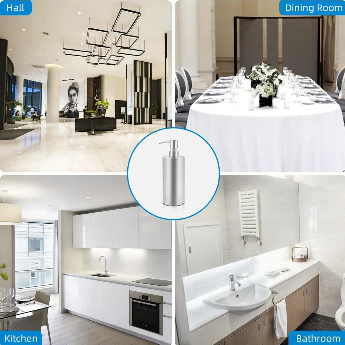 220/320ml Stainless Steel Press Type Oil Sprayer Soap Dispenser Durable - 220ml