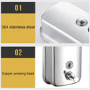 Stainless Steel Wall Mounted Soap Dispenser Hotel Bathroom Sanitizer Bottle - 800ML