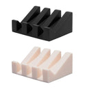 2PCS Silicone Soap Dish Holder Set Non-Slip Draining Soap Box Washable Pad Tray - White