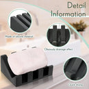 2PCS Silicone Soap Dish Holder Set Non-Slip Draining Soap Box Washable Pad Tray - White