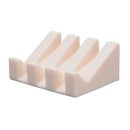 2PCS Silicone Soap Dish Holder Set Non-Slip Draining Soap Box Washable Pad Tray - White