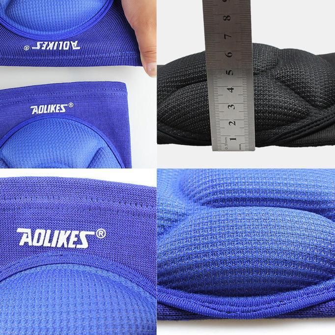 Knee Pad Crashproof Antislip Brace Leg Sleeve Protector Guard Support Men - Black*1 Pair