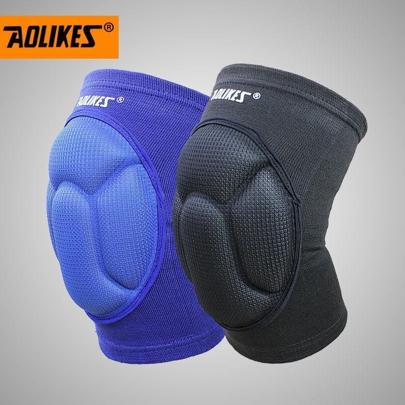 Knee Pad Crashproof Antislip Brace Leg Sleeve Protector Guard Support Men - Blue*1 Pair