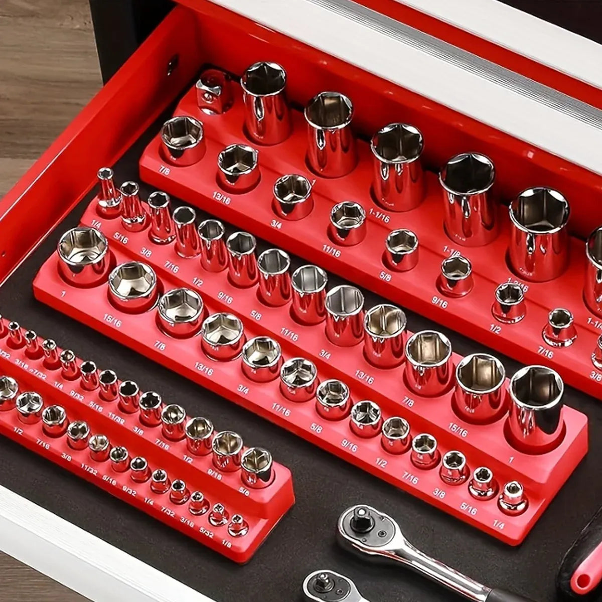 Plastic Socket Storage Rack Tool Organizer for Metric and Imperial Sockets