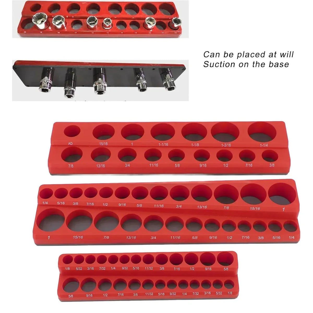 Plastic Socket Storage Rack Tool Organizer for Metric and Imperial Sockets