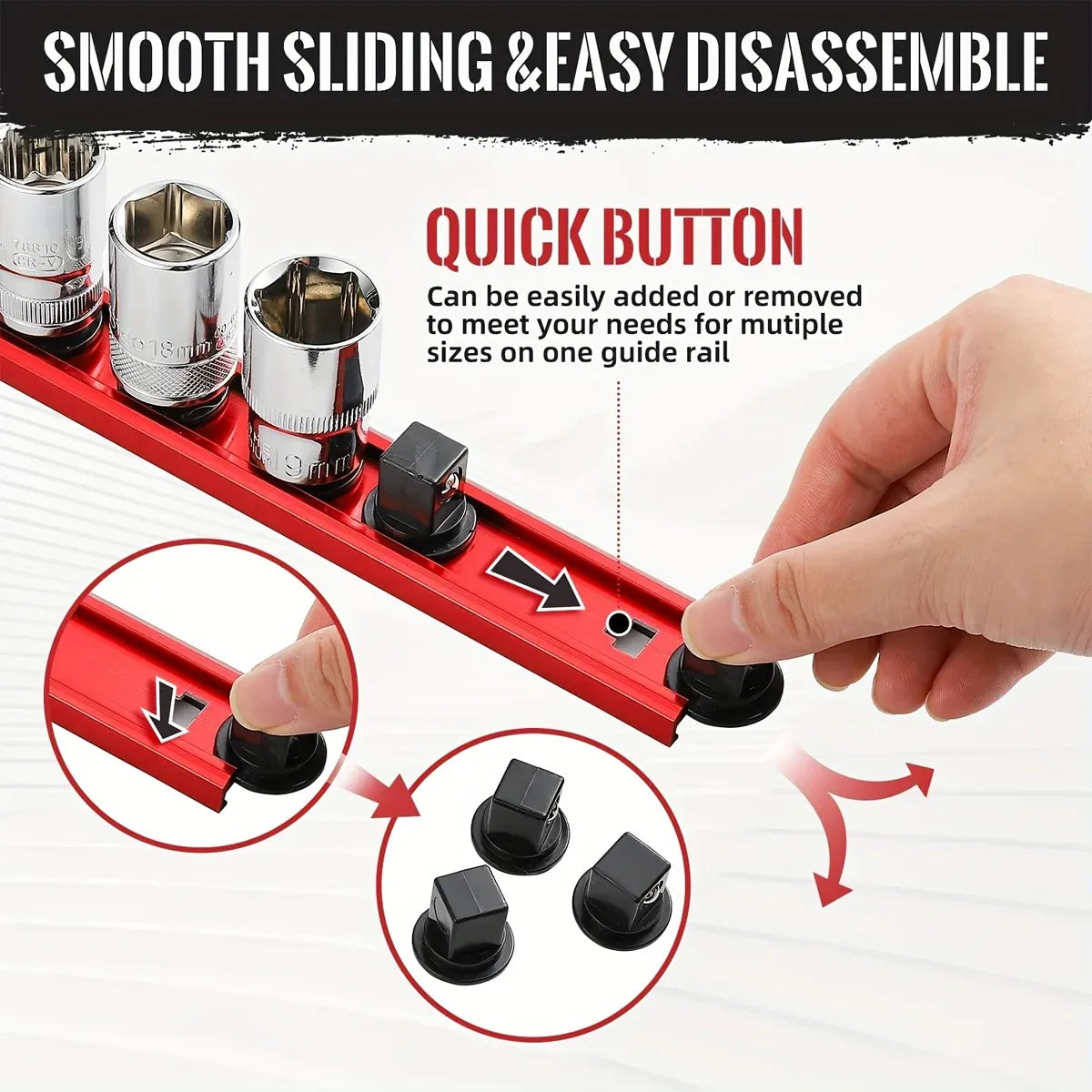 Portable Socket Storage Rack Tool Rack Socket Tool Organizer Garage Workshop