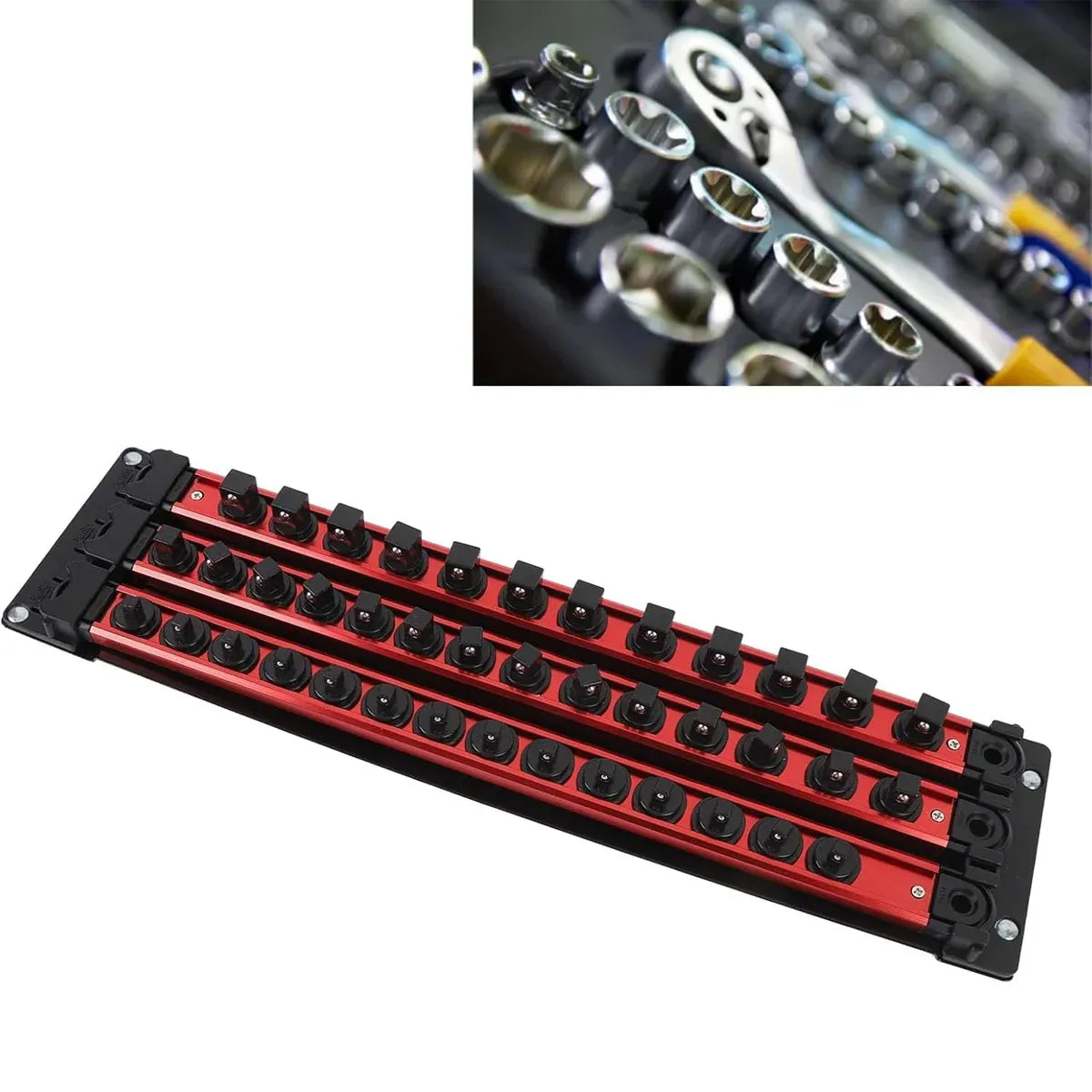 Portable Socket Storage Rack Tool Rack Socket Tool Organizer Garage Workshop
