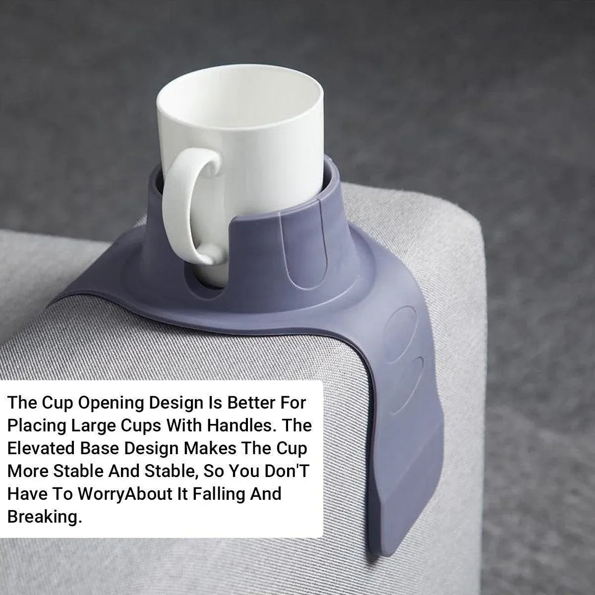 Couch Cup Holder Silicone Drink Coaster Tray Sofa Armrest Stand Car Cup Holder - Grey