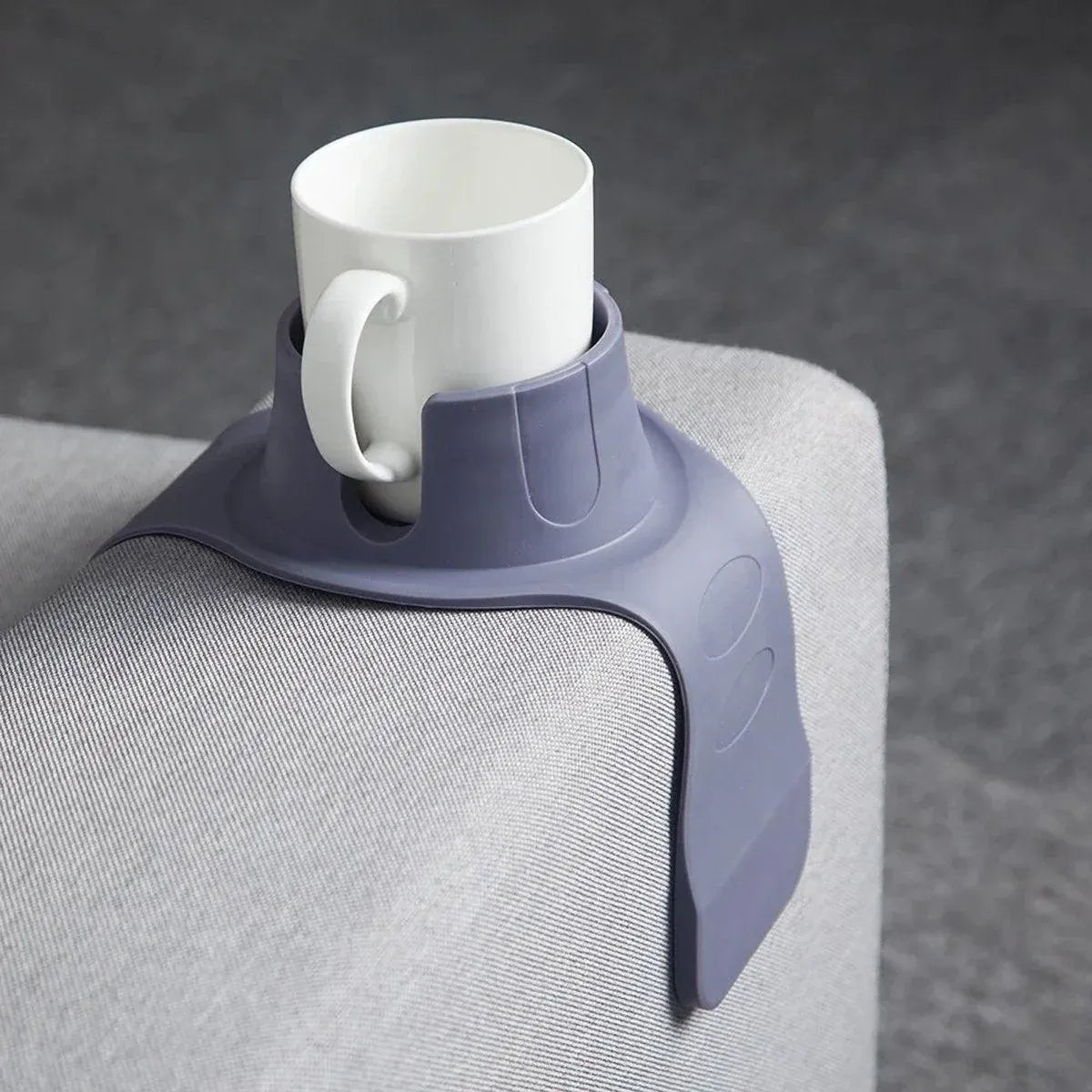 Couch Cup Holder Silicone Drink Coaster Tray Sofa Armrest Stand Car Cup Holder - Grey