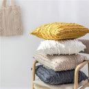 Boho Tassel Fringe Striped Cushion Cover Soft Home Decor Sofa Throw Pillow Case - Navy