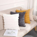 Boho Tassel Fringe Striped Cushion Cover Soft Home Decor Sofa Throw Pillow Case - Navy