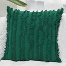 Boho Tassel Fringe Striped Cushion Cover Soft Home Decor Sofa Throw Pillow Case - Navy