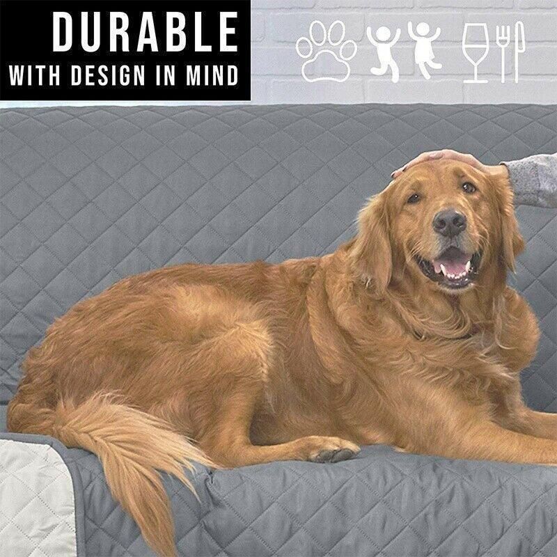 190x195cm Seater Pet Sofa Protector Cover Quilted Couch Covers Lounge Slipcover - Blue