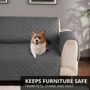 190x195cm Seater Pet Sofa Protector Cover Quilted Couch Covers Lounge Slipcover - Grey