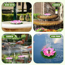 Water Fountain with Lotus Leaf Solar Bird Bath Fountain Pump Lotus Shaped Solar