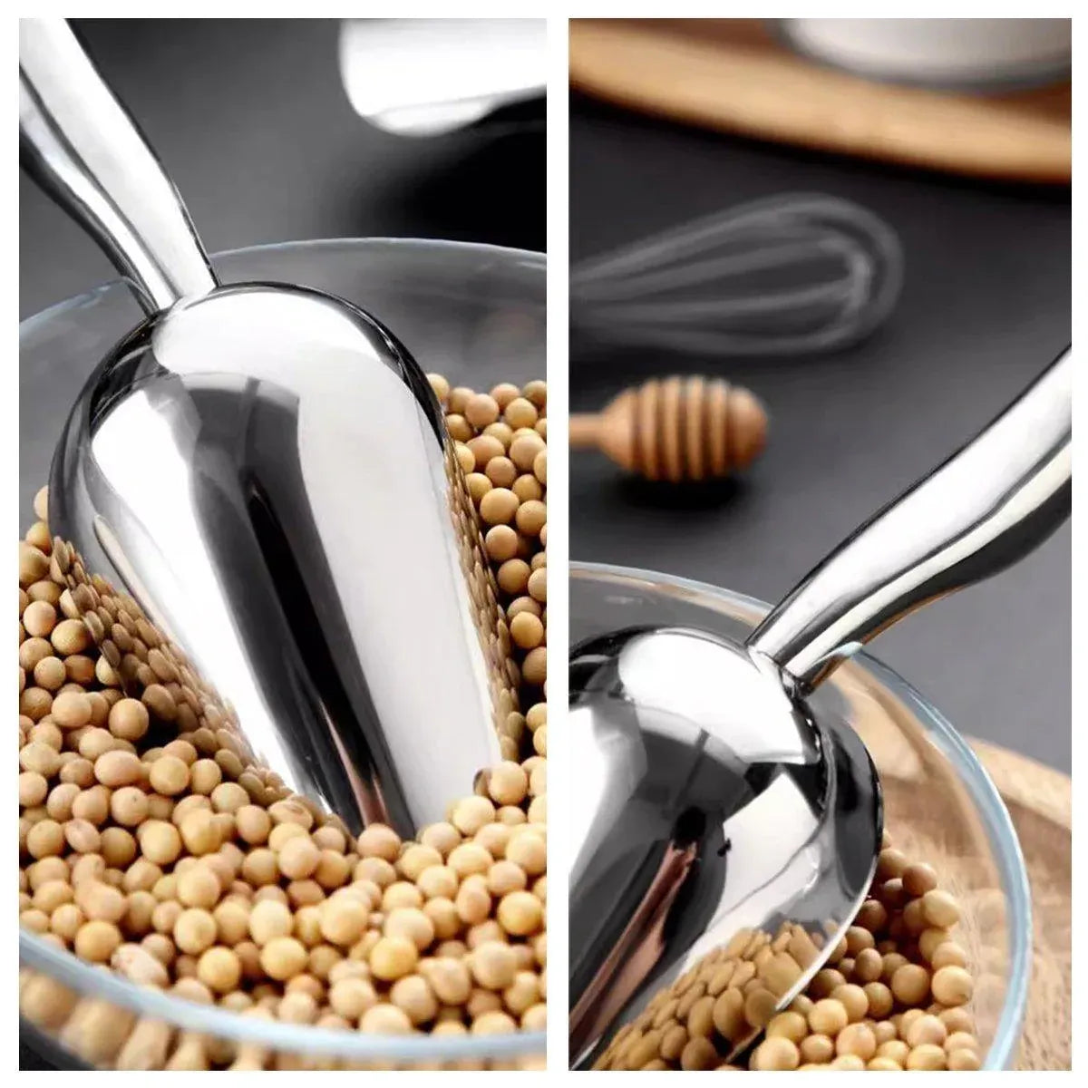 4 Sizes Aluminum Alloy Ice Shovel Flour Rice Scoop Multipurpose Kitchen Tool - XL