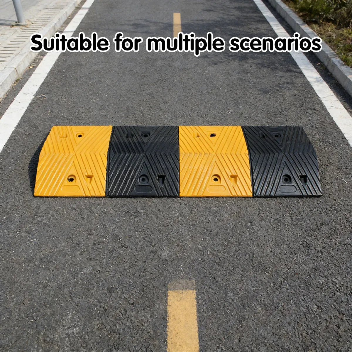 Rubber Speed Bump Car Parking Speed Bumper Heavy Duty Wear-Resistance Durable
