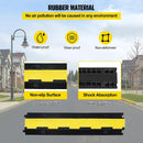 Rubber Slotted Speed Bump with Flip Cable Cover for Driveways