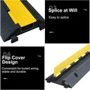 Rubber Slotted Speed Bump with Flip Cable Cover for Driveways