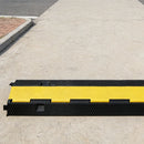 Rubber Slotted Speed Bump with Flip Cable Cover for Driveways