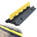 Rubber Slotted Speed Bump with Flip Cable Cover for Driveways