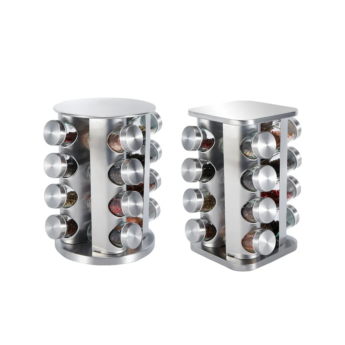 Rotating Spice Bottle Seasoning Rack Multi layer Seasoning Jar Storage Kitchen - Square
