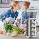 Rotating Spice Bottle Seasoning Rack Multi layer Seasoning Jar Storage Kitchen - Square