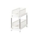 Bathroom Kitchen Sink Storage Rack Drawer Plastic Shelf Seasoning Holder - White