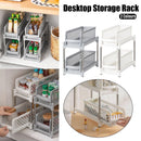 Bathroom Kitchen Sink Storage Rack Drawer Plastic Shelf Seasoning Holder - White