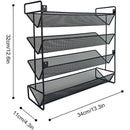 Black Four-Tier Spice Rack 34 x 11 x 32 cm - 1 Piece