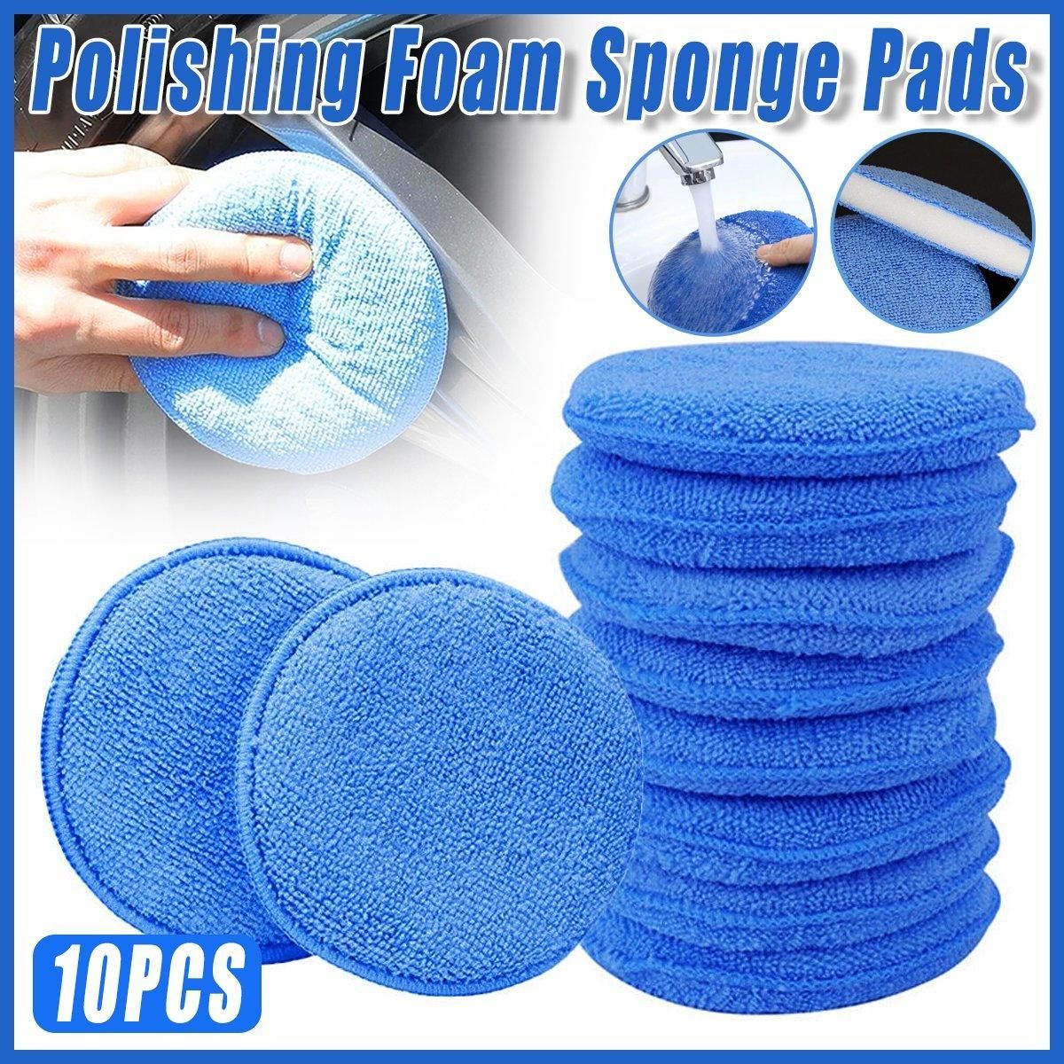 10pcs Car Waxing Sponge Polishing Pads Car Wash Sponges for Crystal Coating