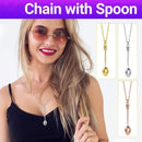 Mini Crown Spoon Necklace Pendant Charm Festival Cutlery Tea Party Gift - Silver