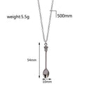 Mini Crown Spoon Necklace Pendant Charm Festival Cutlery Tea Party Gift - Silver