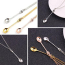 Mini Crown Spoon Necklace Pendant Charm Festival Cutlery Tea Party Gift - Silver