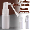 50PCS Rocker Sprayer 360 Degree Spray Bottle Small White Refillable Mist Container - 50ML
