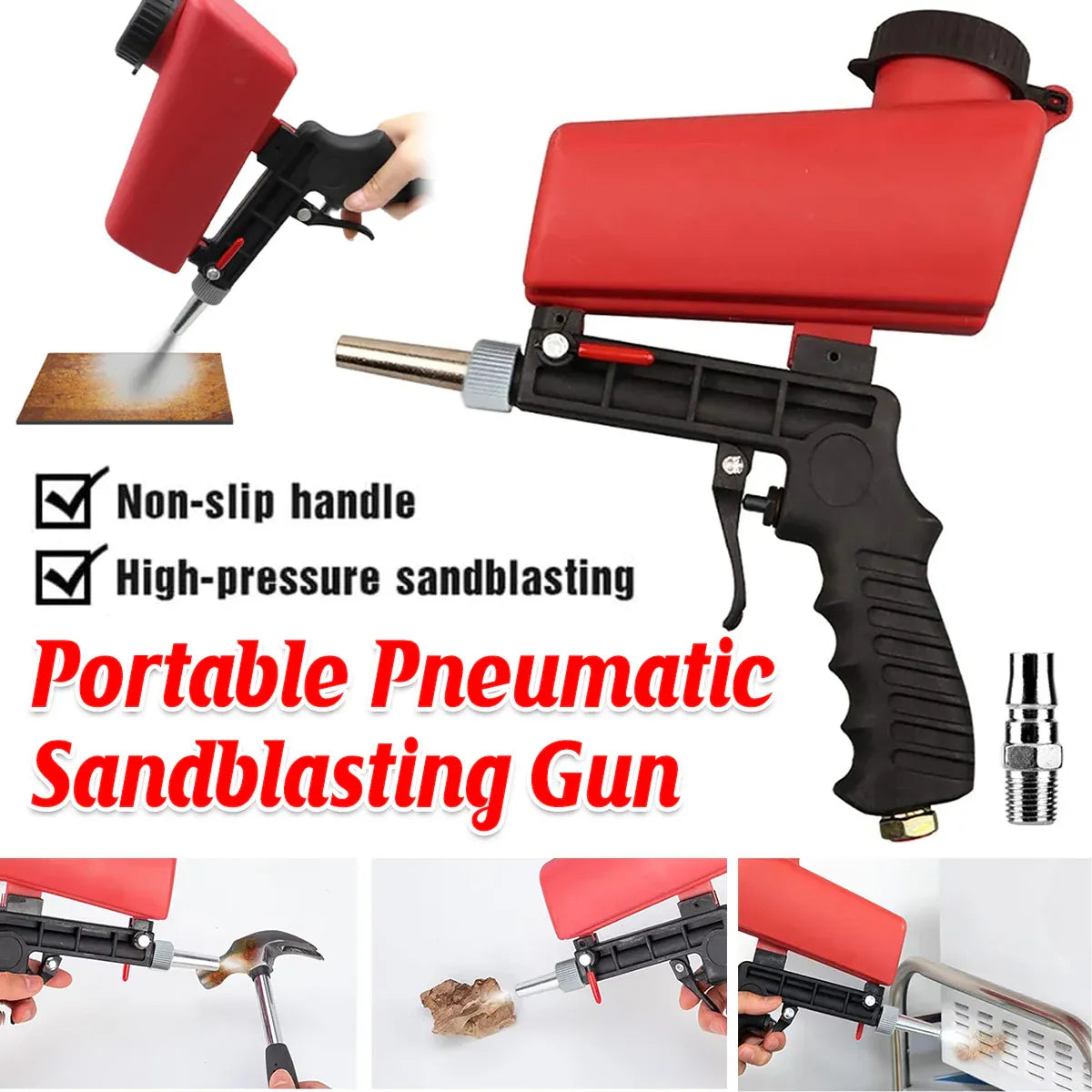 Handheld Sandblasting Tool Portable Pneumatic Tool For Rust Paint Cleaning Use