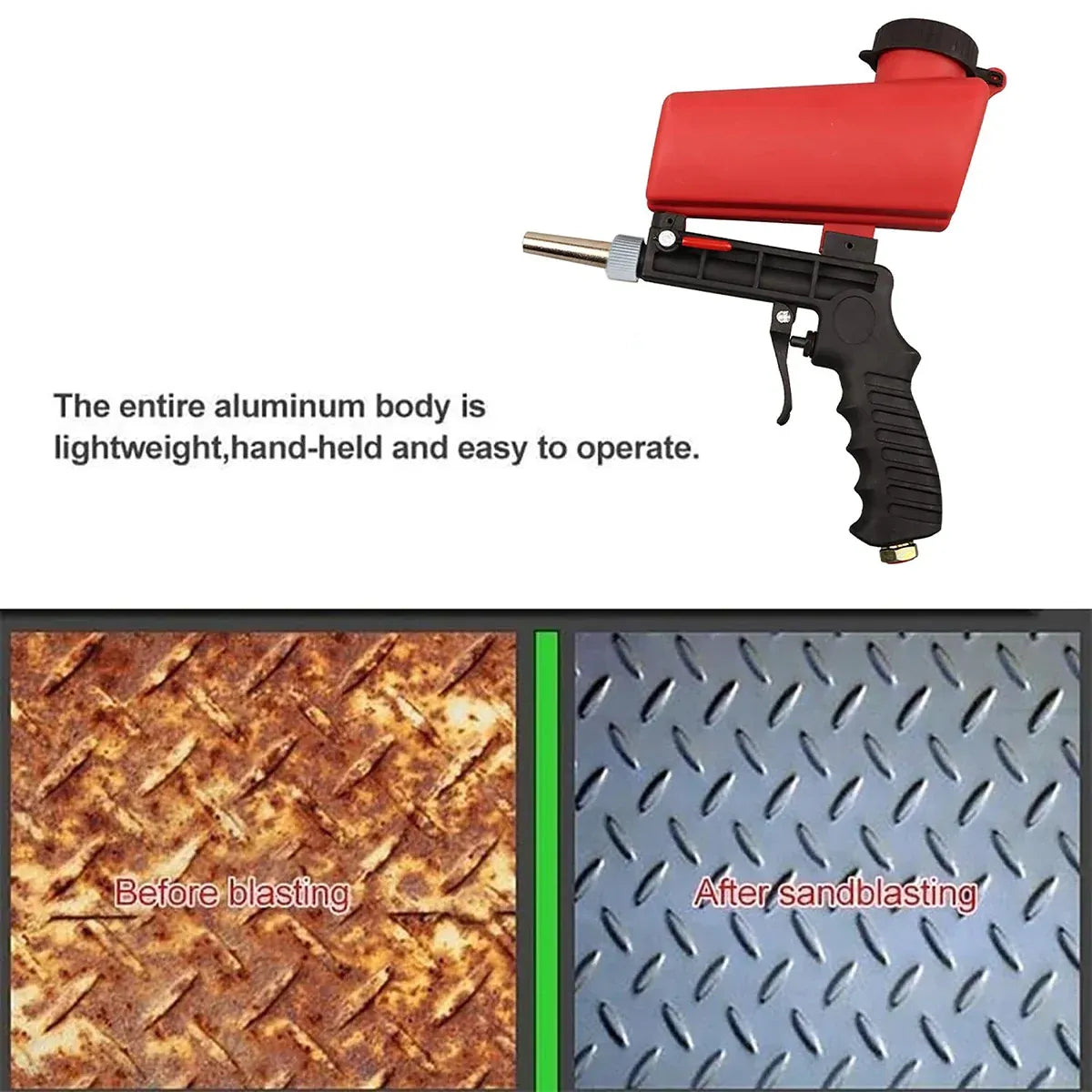 Handheld Sandblasting Tool Portable Pneumatic Tool For Rust Paint Cleaning Use