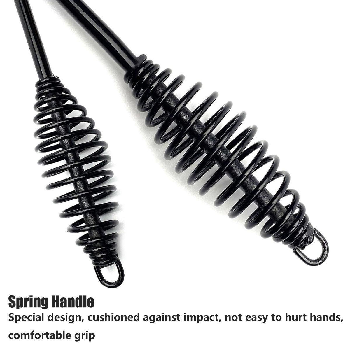 Welding Chipping Hammer Spring Handle Hold Heart Cleaning Harden DIY Metal Black - 670g