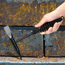 Welding Chipping Hammer Spring Handle Hold Heart Cleaning Harden DIY Metal Black - 670g