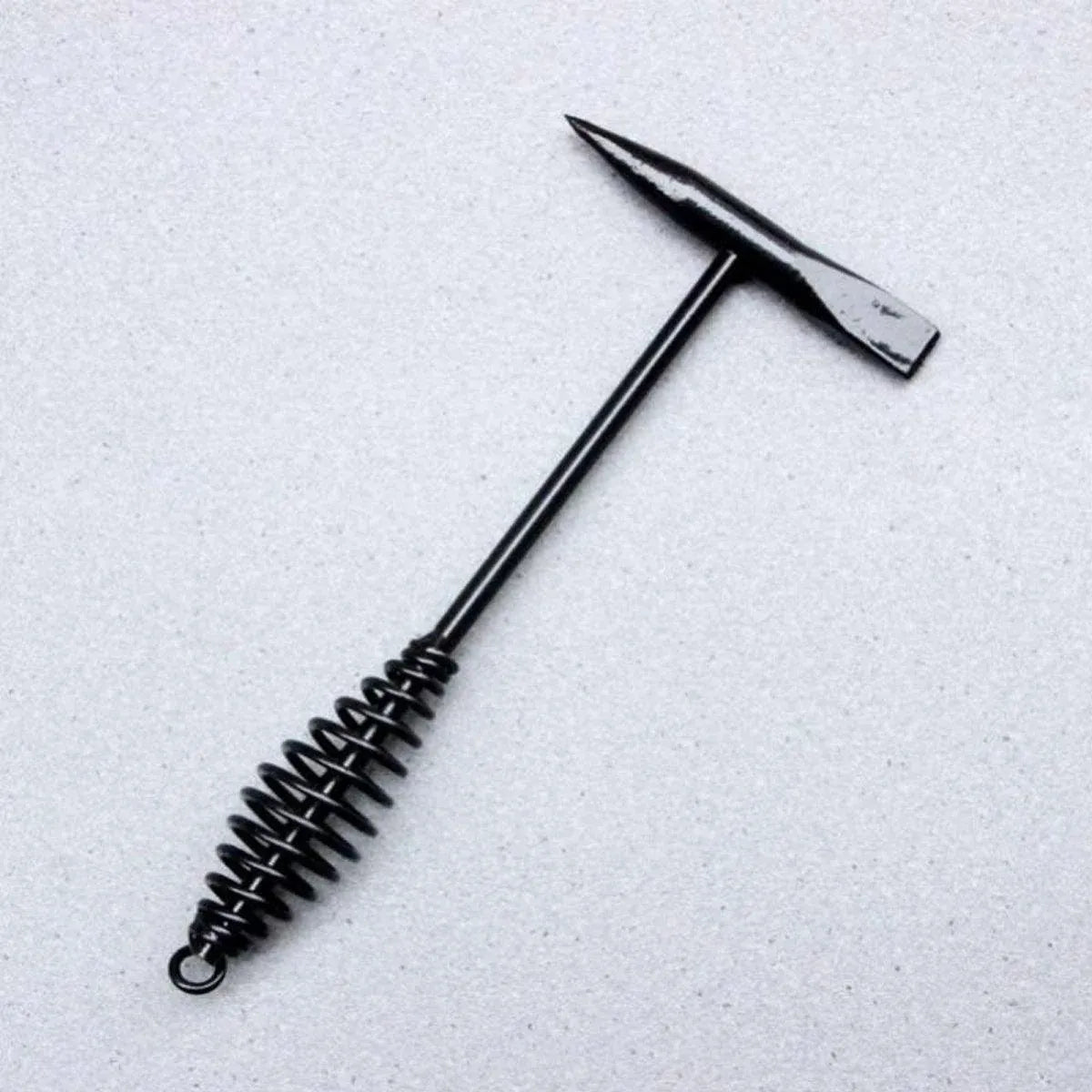 Welding Chipping Hammer Spring Handle Hold Heart Cleaning Harden DIY Metal Black - 670g