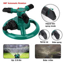 Small Disc Sprinkler 360 Degree Rotating Garden Sprayer Three Prong Spray Water - Blue