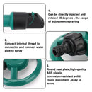 Small Disc Sprinkler 360 Degree Rotating Garden Sprayer Three Prong Spray Water - Blue