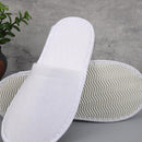 50 Pairs SPA Hotel Guest Slippers Closed Toe Disposable Terry Style Linen - White
