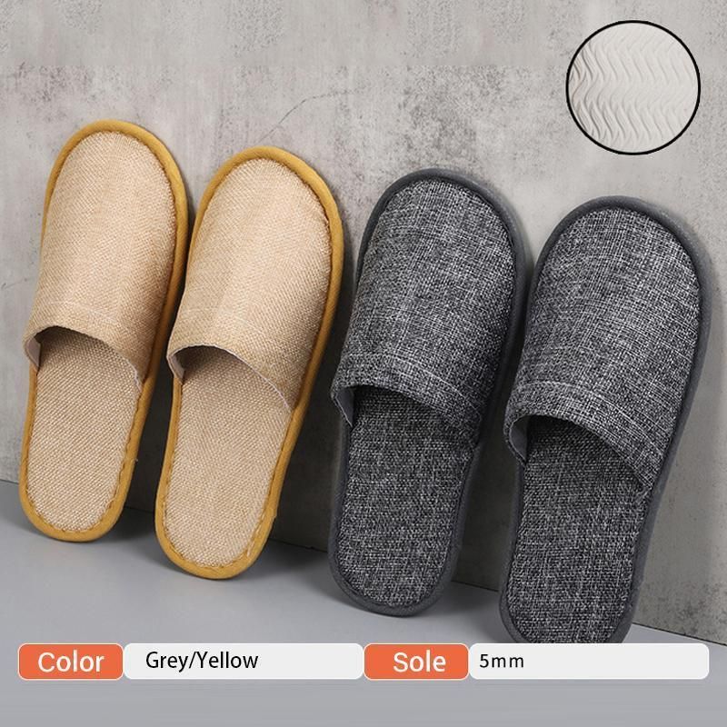50 Pairs SPA Hotel Guest Slippers Closed Toe Disposable Terry Style Linen - Grey