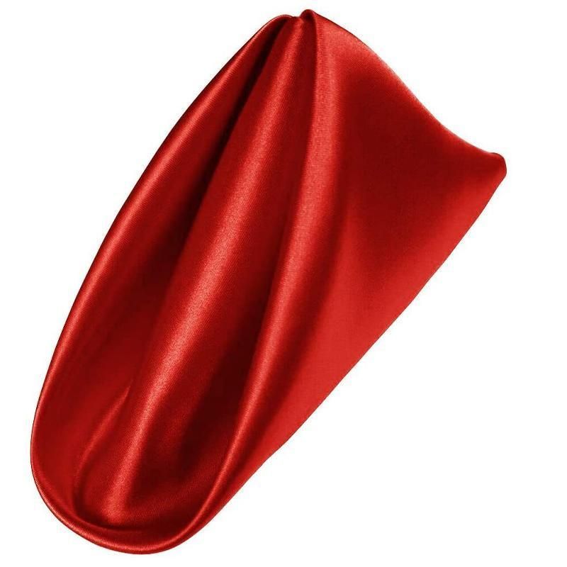 50PCS Polyester Plain Fabric Cotton Napkins For Wedding Cloth pc Table Dinner - Red