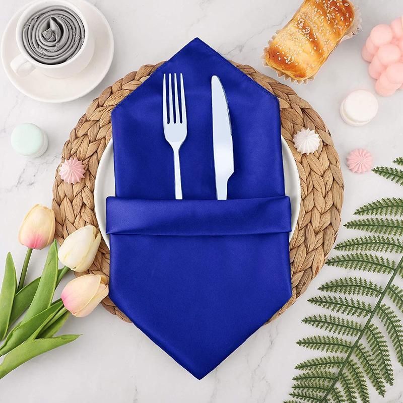 50PCS Polyester Plain Fabric Cotton Napkins For Wedding Cloth pc Table Dinner - Red